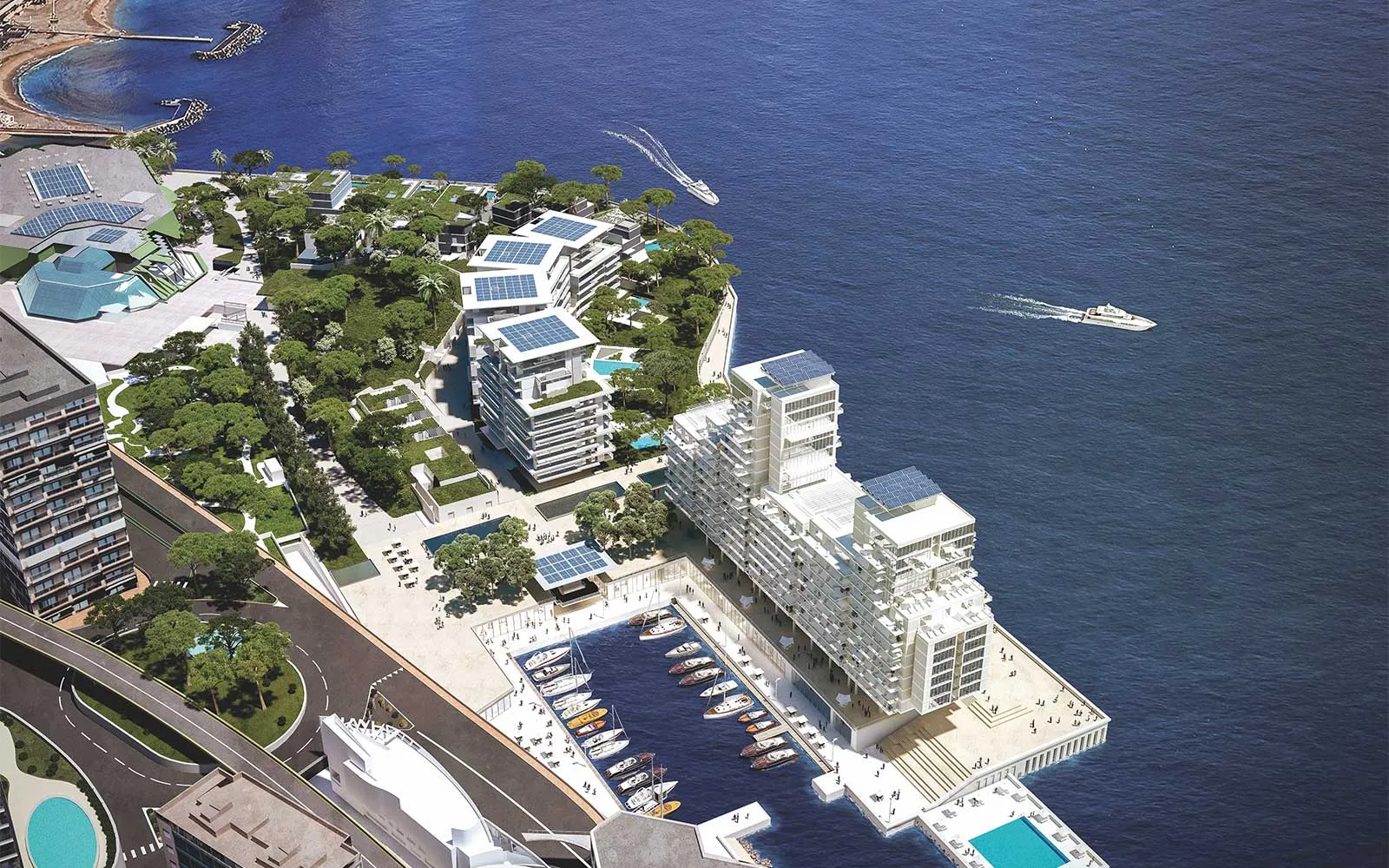 Mareterra waterfront — marina, Le Renzo and Le Portier renderings